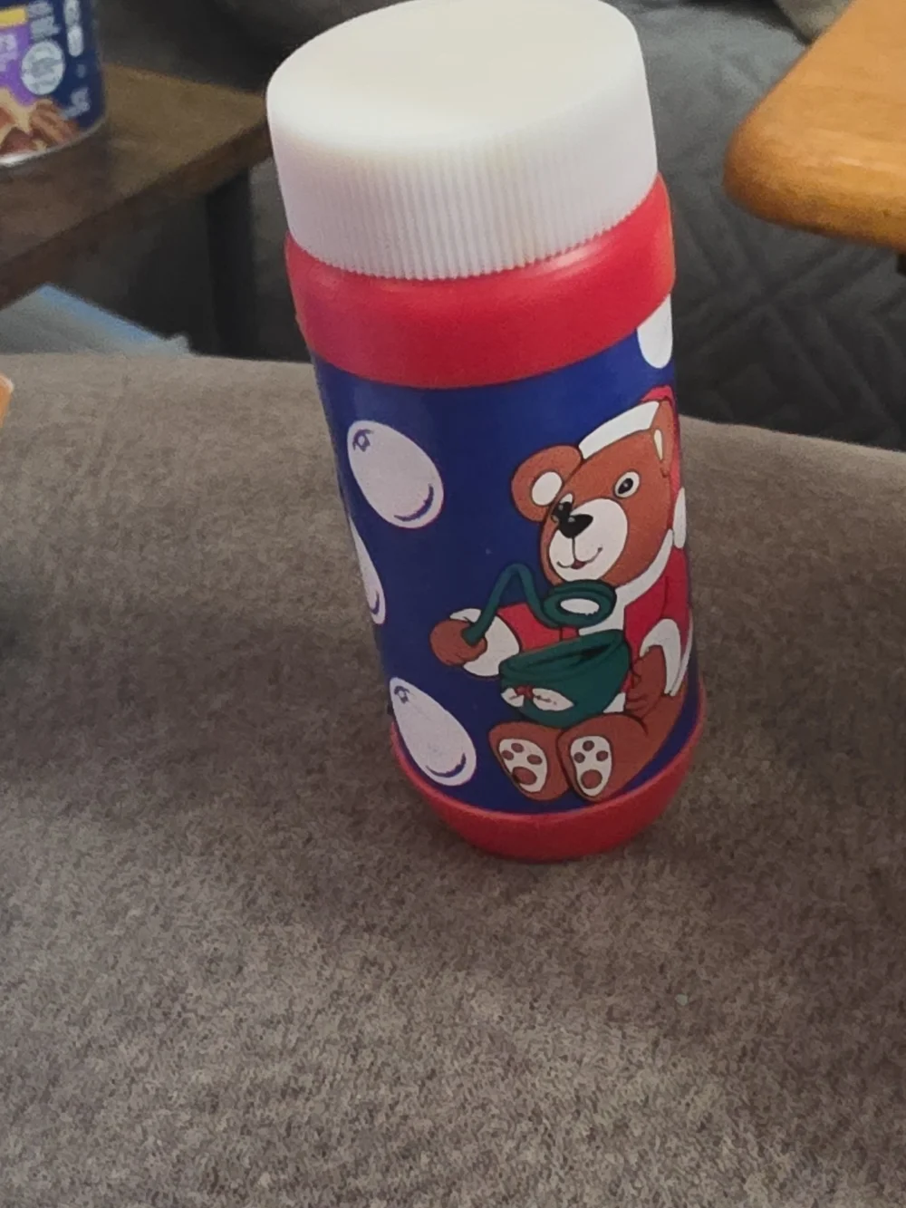 Holiday Bear Figurine in Red and Green - Festive Table Decor